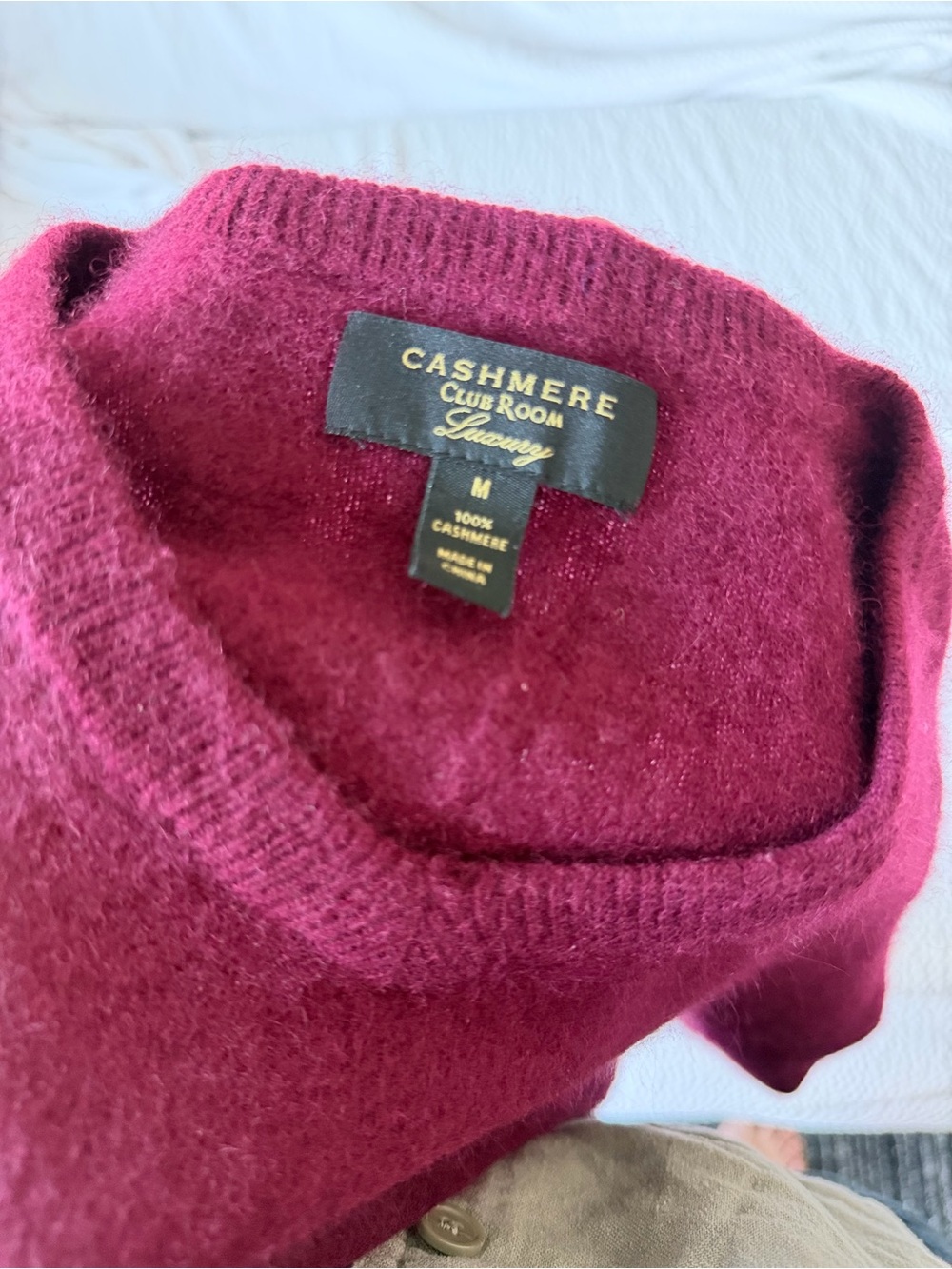 Club Room Burgundy Cashmere Cowl Neck Sweater